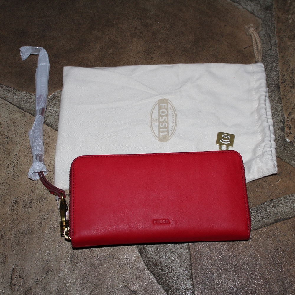 Fossil Emma RFID Large Wallet/Wristlet Clutch NWT
